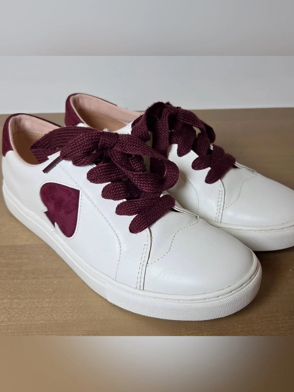 Kate Spade New York Fez Cranberry/White Sneaker Shoes Women’s Size 10B Leather